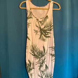 Isabel Maternity Pink Palm Leaf Tank Top Maxi Dress